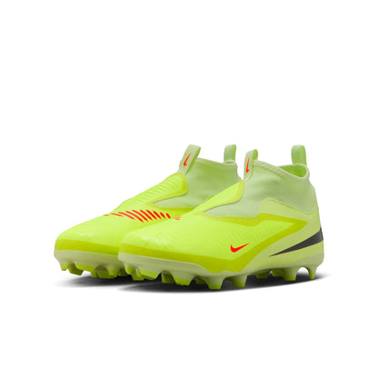 Nike Junior Phantom 6 High Academy FG Firm Ground Soccer Cleat - Hyper Crimson/Black/Limelight