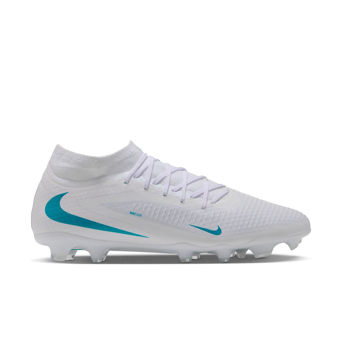 Nike Phantom 6 High Academy FG Firm Ground Soccer Shoes - White/ Dusty Cactus/ White