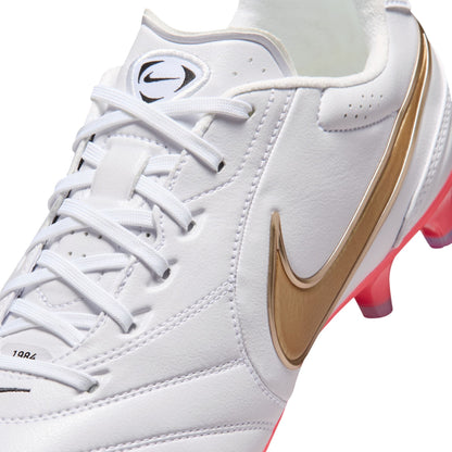 Nike Tiempo Ligera Pro FG Firm Ground Soccer Cleats-  White/Bright Crimson/Blur