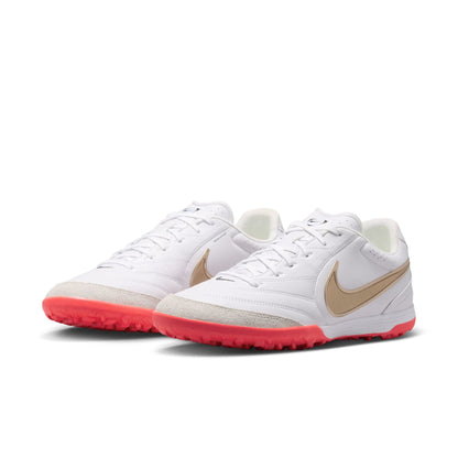 Nike Tiempo Ligera 10 Pro TF Soccer Shoes - White/ Blur/ Bright Crimson
