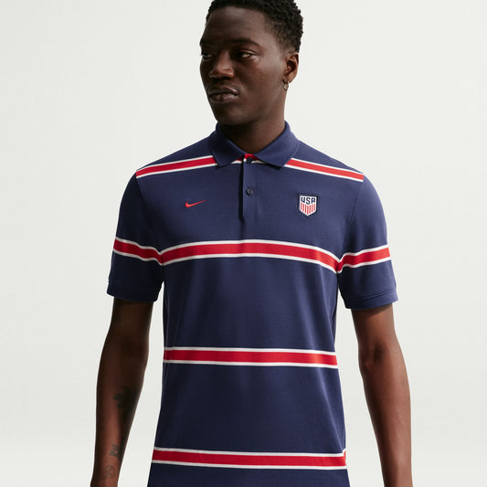 Nike Men's USMNT Polo DF 2.0 Shirt 2026 -  MIDNIGHT NAVY/SAIL/UNIVERSITY RED