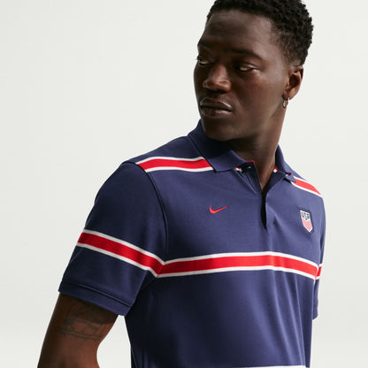 Nike Men's USMNT Polo DF 2.0 Shirt 2026 -  MIDNIGHT NAVY/SAIL/UNIVERSITY RED