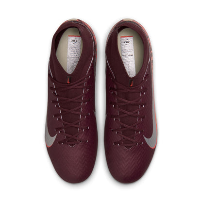 Nike United Mercurial Superfly 10 Academy FG Firm Ground Soccer Cleat - Burgundy Crush/Metallic Silver