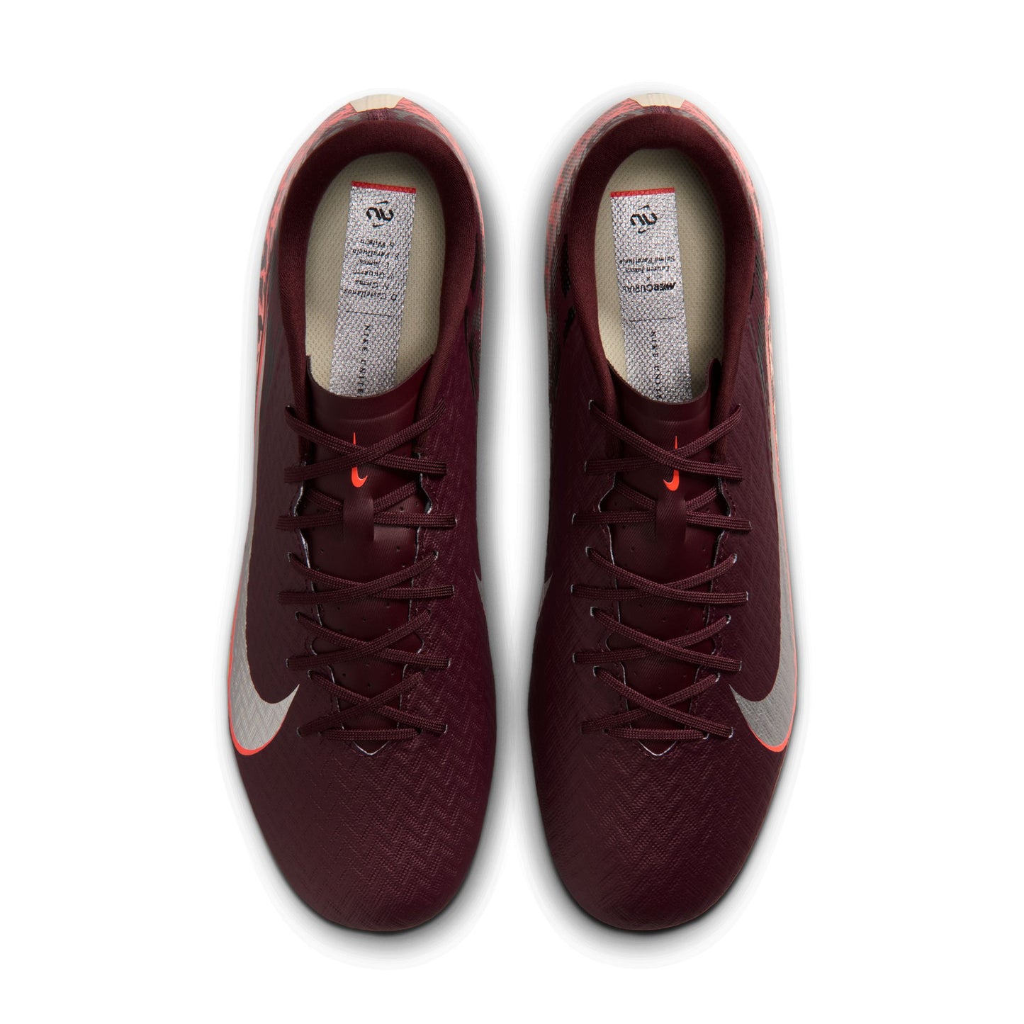 Nike United Mercurial Vapor 16 Academy FG Firm Ground Soccer Cleat - Burgundy Crush/Metallic Silver