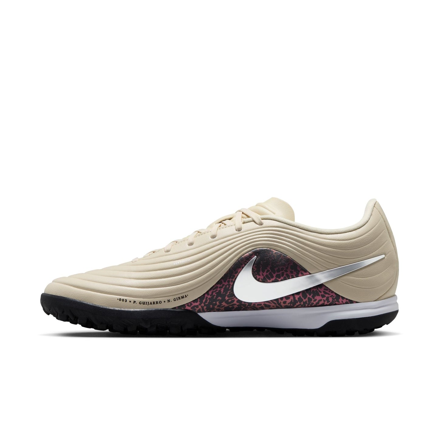 Nike United Tiempo Maestro Academy TF Turf Soccer Cleat - Fossil/Metallic Silver/Burgundy Crush