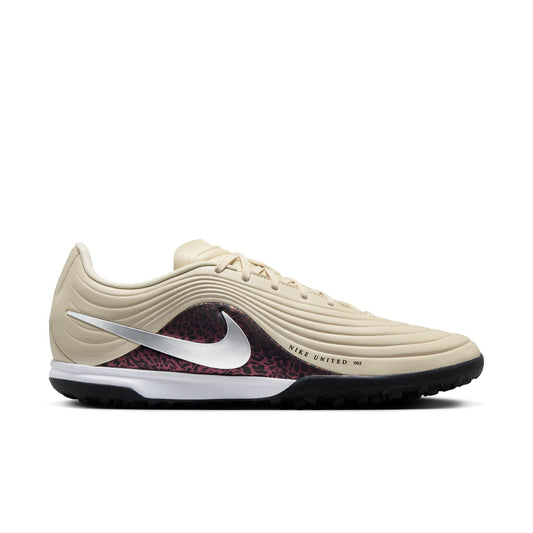Nike United Tiempo Maestro Academy TF Turf Soccer Cleat - Fossil/Metallic Silver/Burgundy Crush