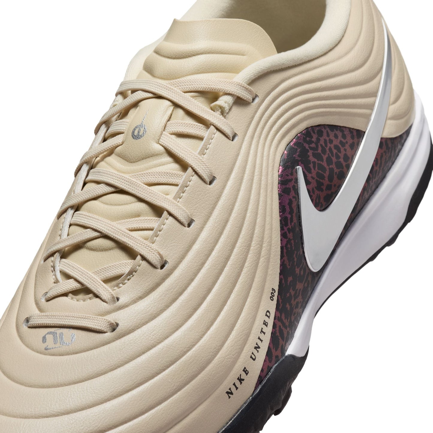 Nike United Tiempo Maestro Academy TF Turf Soccer Cleat - Fossil/Metallic Silver/Burgundy Crush