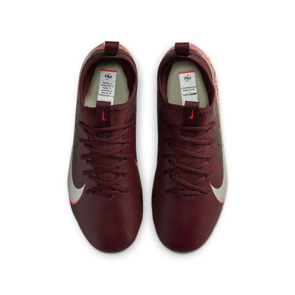 Nike United Junior Mercurial Vapor 16 Academy FG Firm Ground Low-Top Soccer Cleats- Burgundy Crush/Metallic Silver