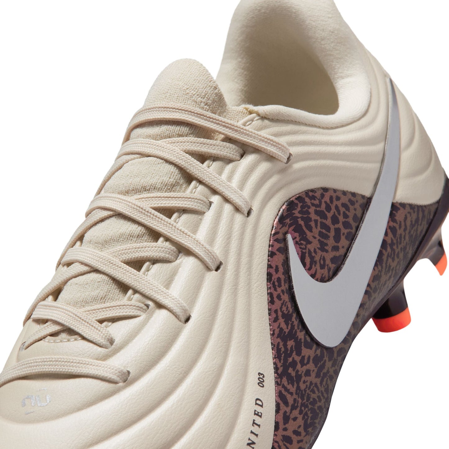 Nike United Junior Tiempo Maestro Academy FG Firm Ground Soccer Cleat - Fossil/Metallic Silver/Burgundy Crush