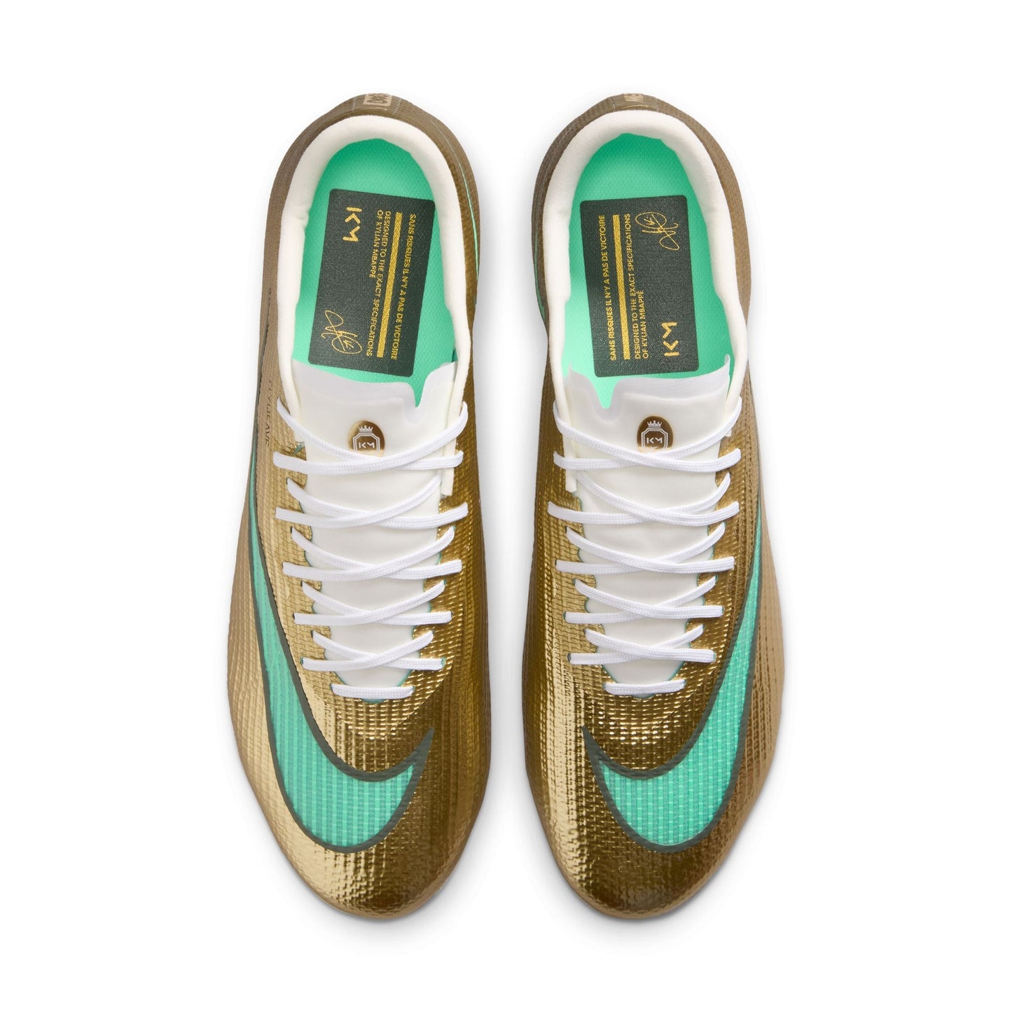 Nike Zoom Superfly 11 Kylian Mbappe Pro FG Firm Ground Soccer Cleats - Metallic Gold/ Green Glow