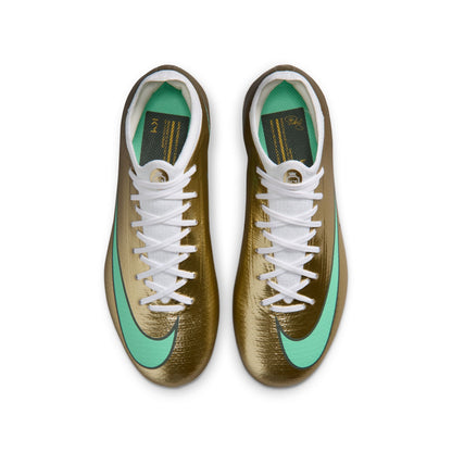 Nike Junior Kylian Mbappe Mercurial Vapor 17 Pro FG Firm Ground Soccer Cleat - Metallic Gold/Green Glow