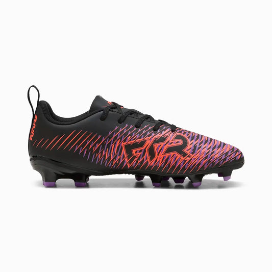 Puma Future 8 FG/AG Junior Firm Ground Soccer Cleat - Black/ White-Glowing Red