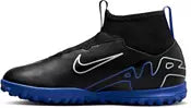 Nike Junior Zoom Mercurial Superfly 9 Academy TF Turf Soccer Shoes - Black/Chrome-Hyper Royal