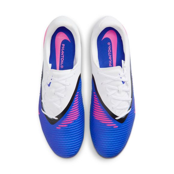 Nike Phantom 6 Low Academy FG Firm Ground Soccer Cleats-  Racer Blue/Pink Blast-White