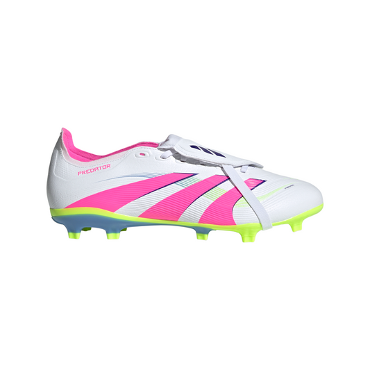 adidas Predator League FT FG Firm Ground Soccer Cleat -Cloud White / Lucid Pink / Lucid Lemon