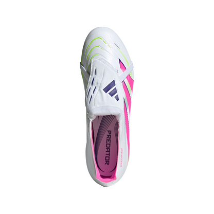 adidas Predator League FT FG Firm Ground Soccer Cleat -Cloud White / Lucid Pink / Lucid Lemon