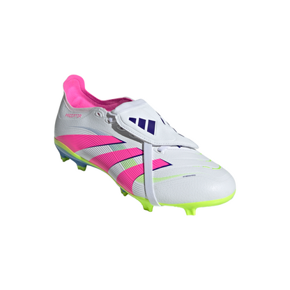 adidas Predator League FT FG Firm Ground Soccer Cleat -Cloud White / Lucid Pink / Lucid Lemon