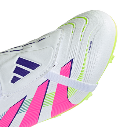adidas Predator League FT FG Firm Ground Soccer Cleat -Cloud White / Lucid Pink / Lucid Lemon