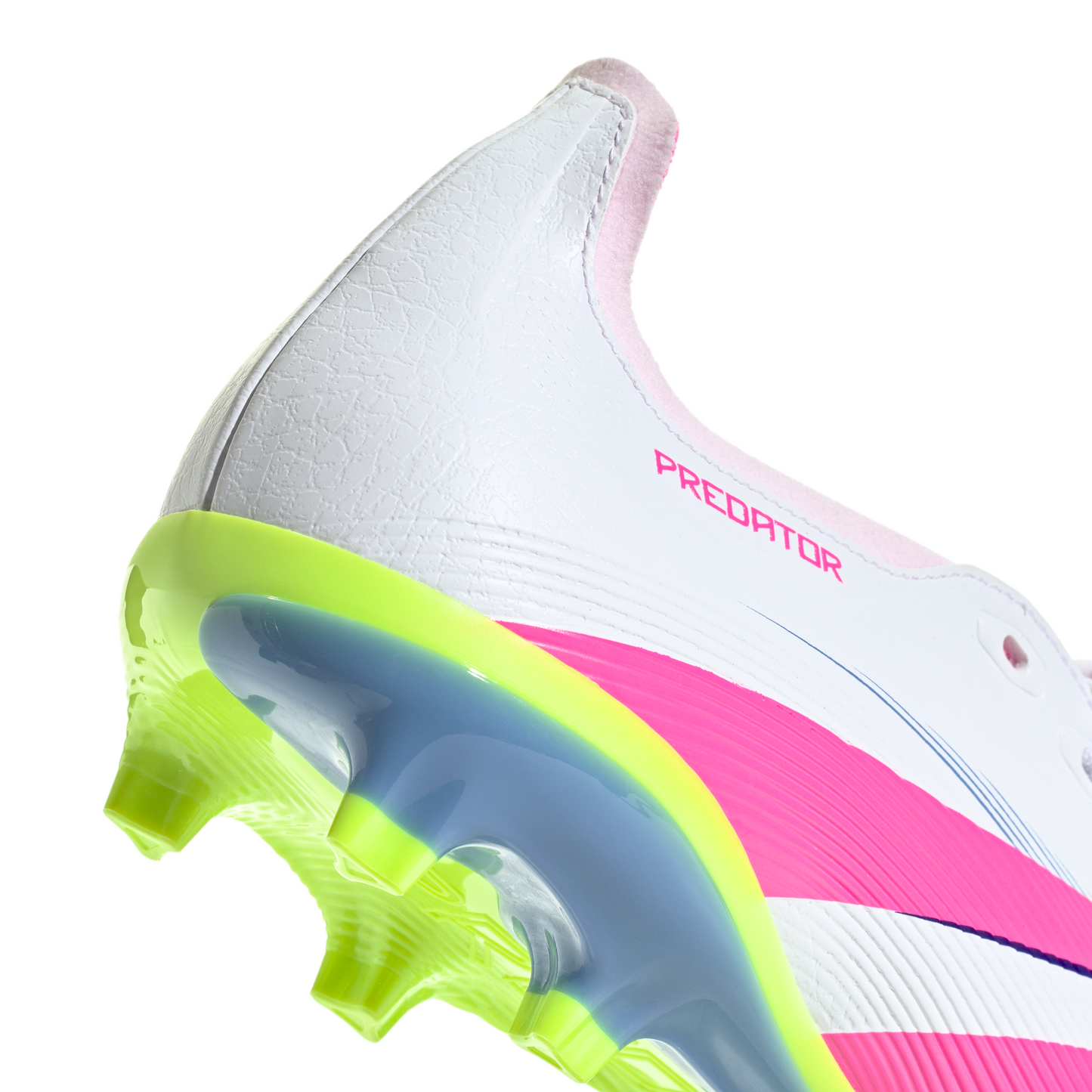 adidas Predator League FT FG Firm Ground Soccer Cleat -Cloud White / Lucid Pink / Lucid Lemon