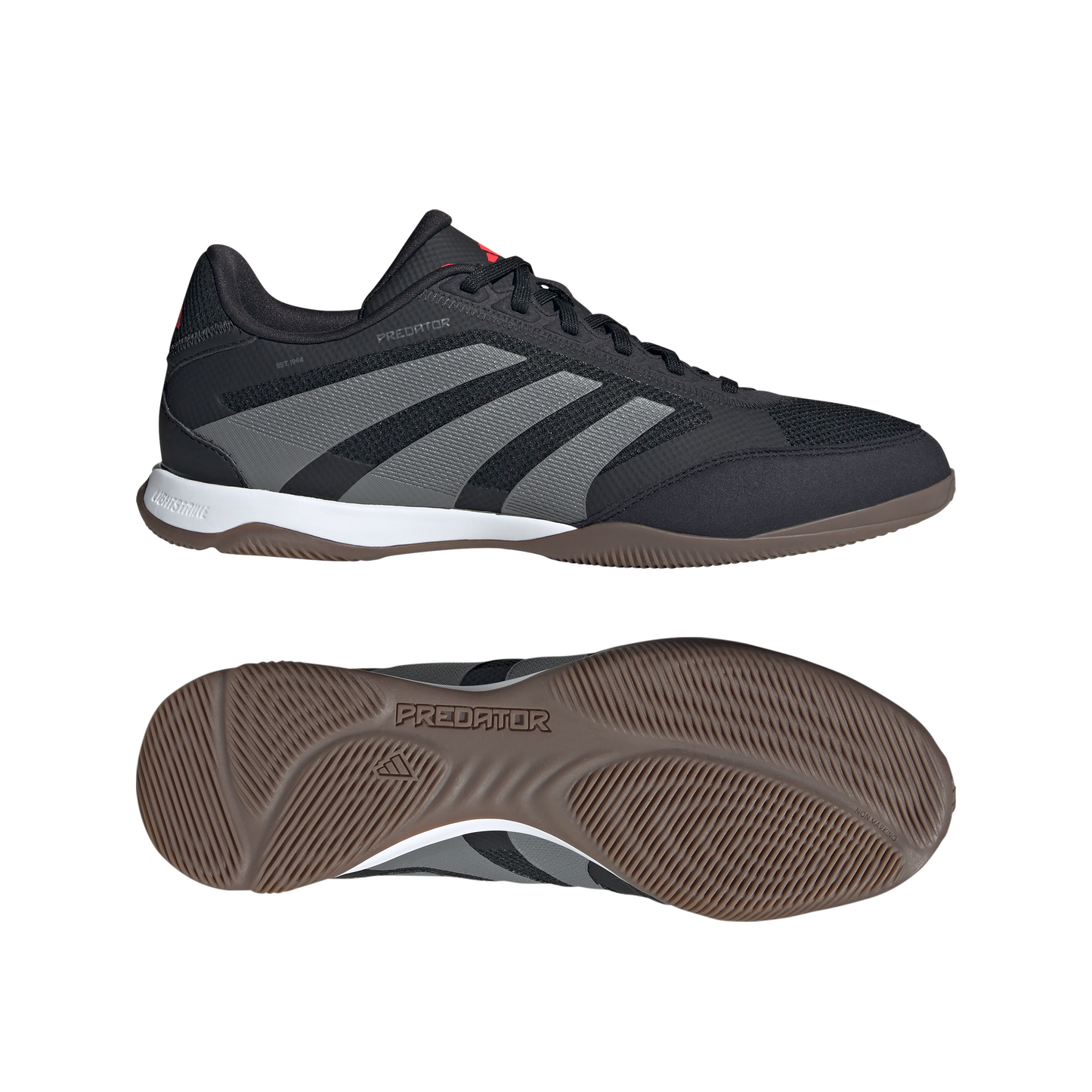 adidas Predator League IN Indoor Soccer Shoes - core black/grey four/lucid red