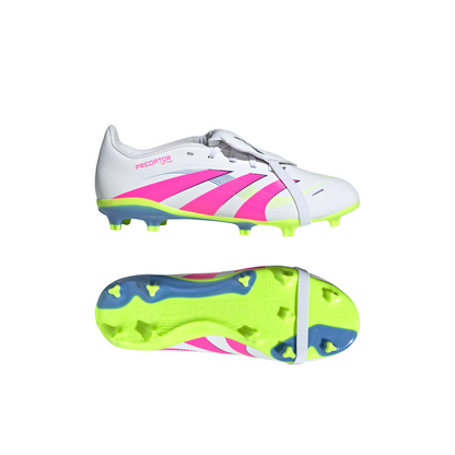 adidas Predator League FT FG Junior Firm Ground Soccer Cleat -White/Lucid Pink/ Lucid Lemon