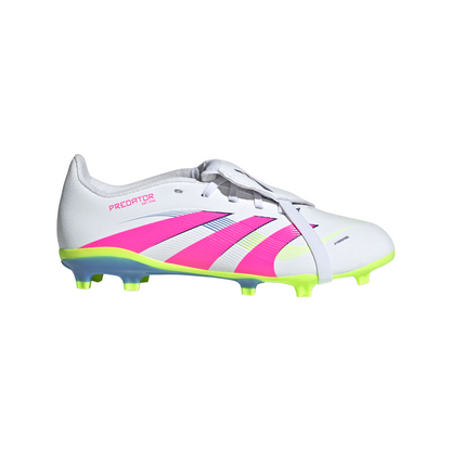 adidas Predator League FT FG Junior Firm Ground Soccer Cleat -White/Lucid Pink/ Lucid Lemon