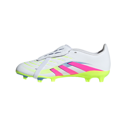 adidas Predator League FT FG Junior Firm Ground Soccer Cleat -White/Lucid Pink/ Lucid Lemon