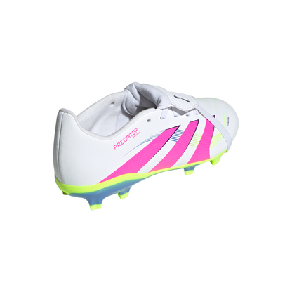 adidas Predator League FT FG Junior Firm Ground Soccer Cleat -White/Lucid Pink/ Lucid Lemon
