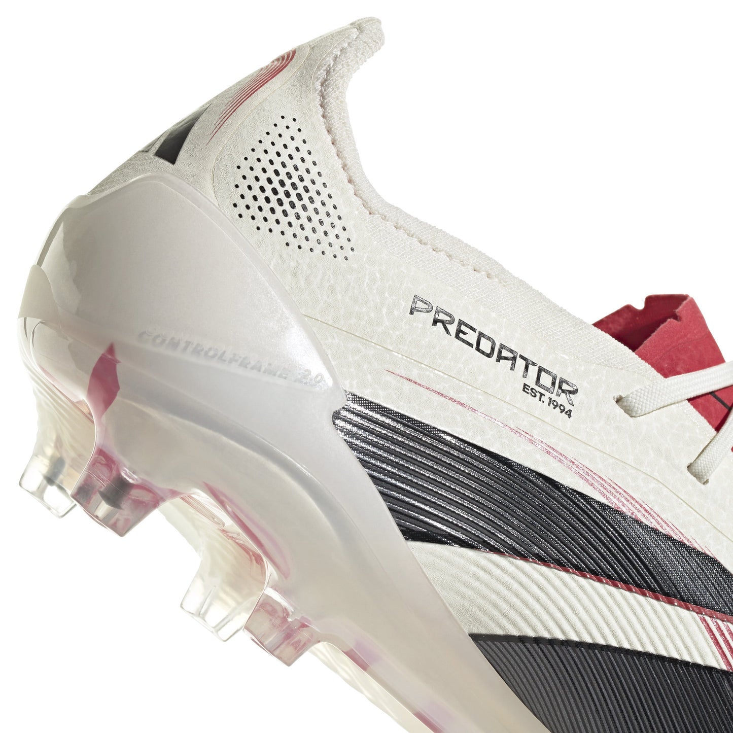 adidas Predator Elite FG Firm Ground Soccer Cleat - Off White/ Core Black/ Pure Ruby