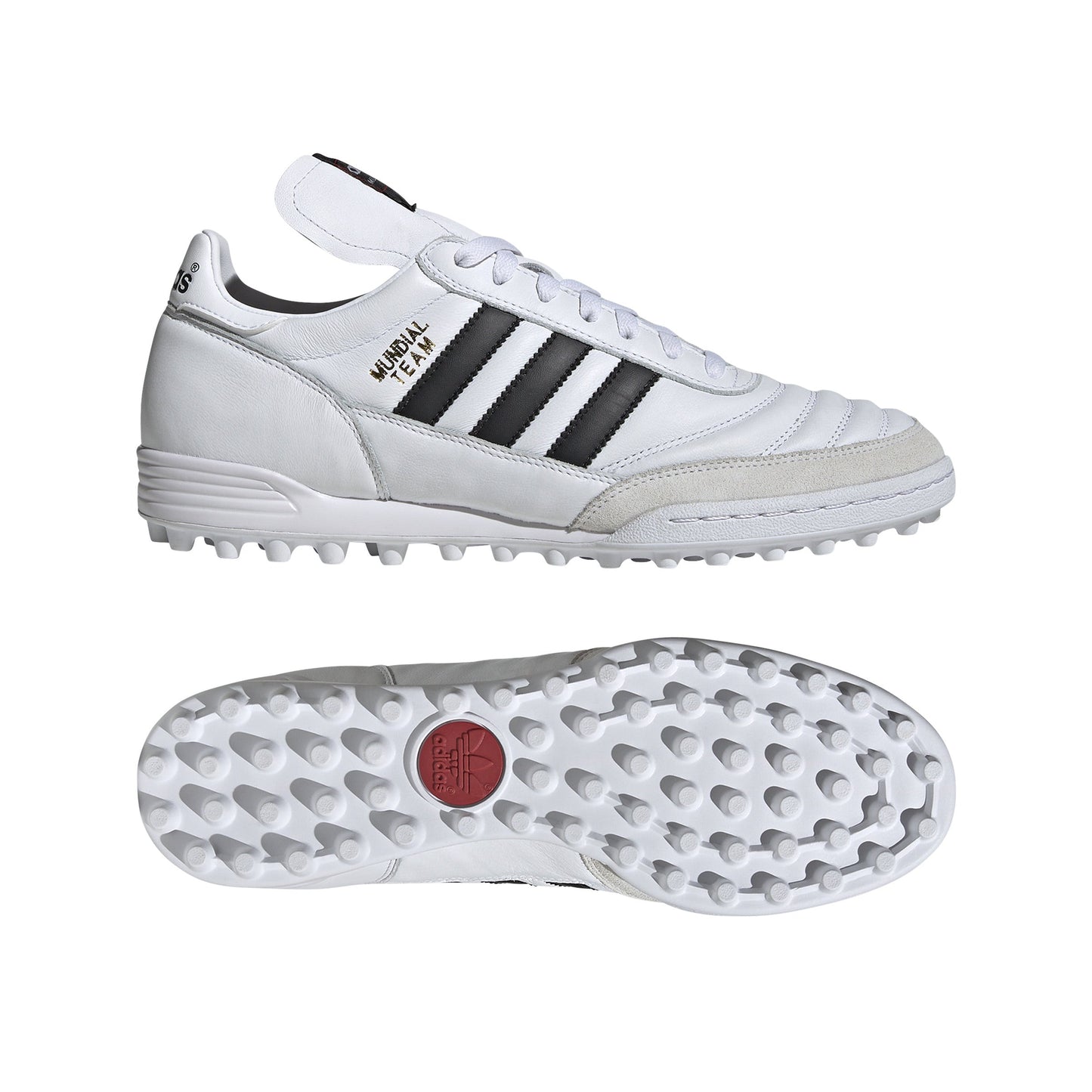 Adidas Mundial Team TF Turf Soccer Shoe-Cloud White / Core Black / Gold Metallic