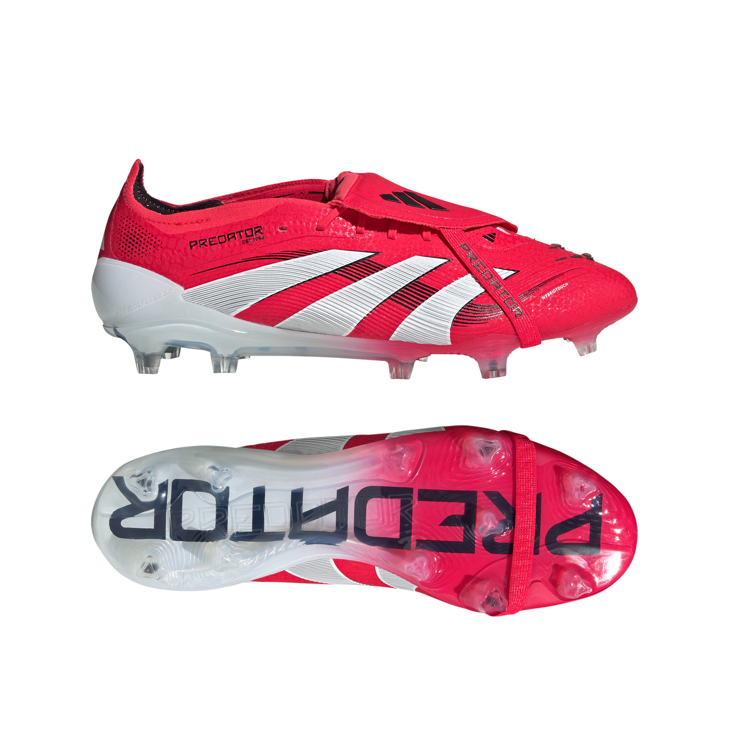 adidas Predator Elite Fold Tounge FG Firm Ground Soccer Cleat - Lucid Red / Cloud White / Core Black