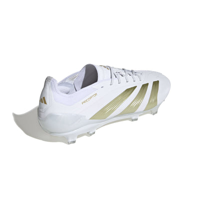 adidas Predator Elite FG Firm Ground Soccer Cleat -Cloud White / Gold Metallic / Cloud White