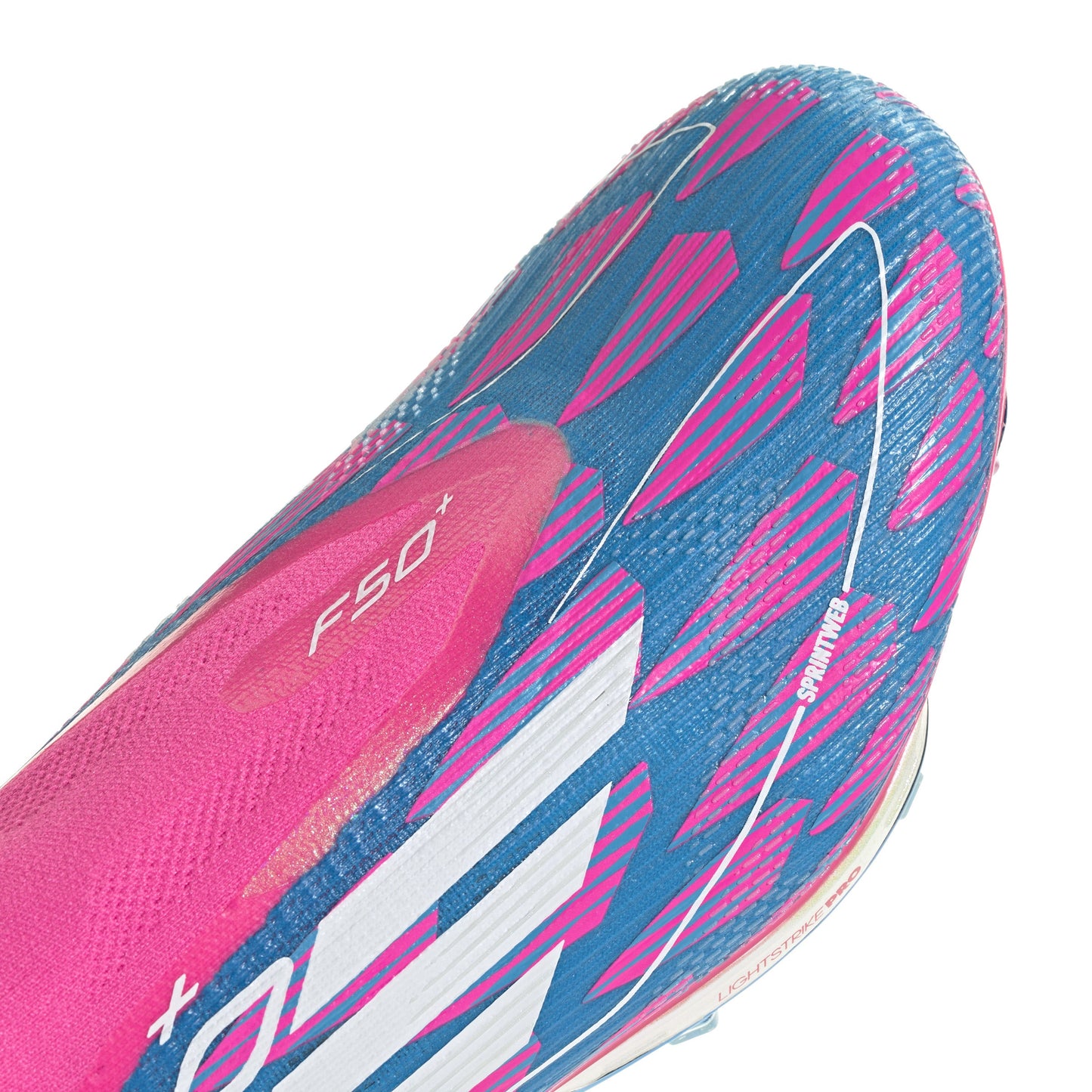 adidas F50 + FG Firm Ground Soccer Cleat  Solar Blue/ White/ Solar Pink