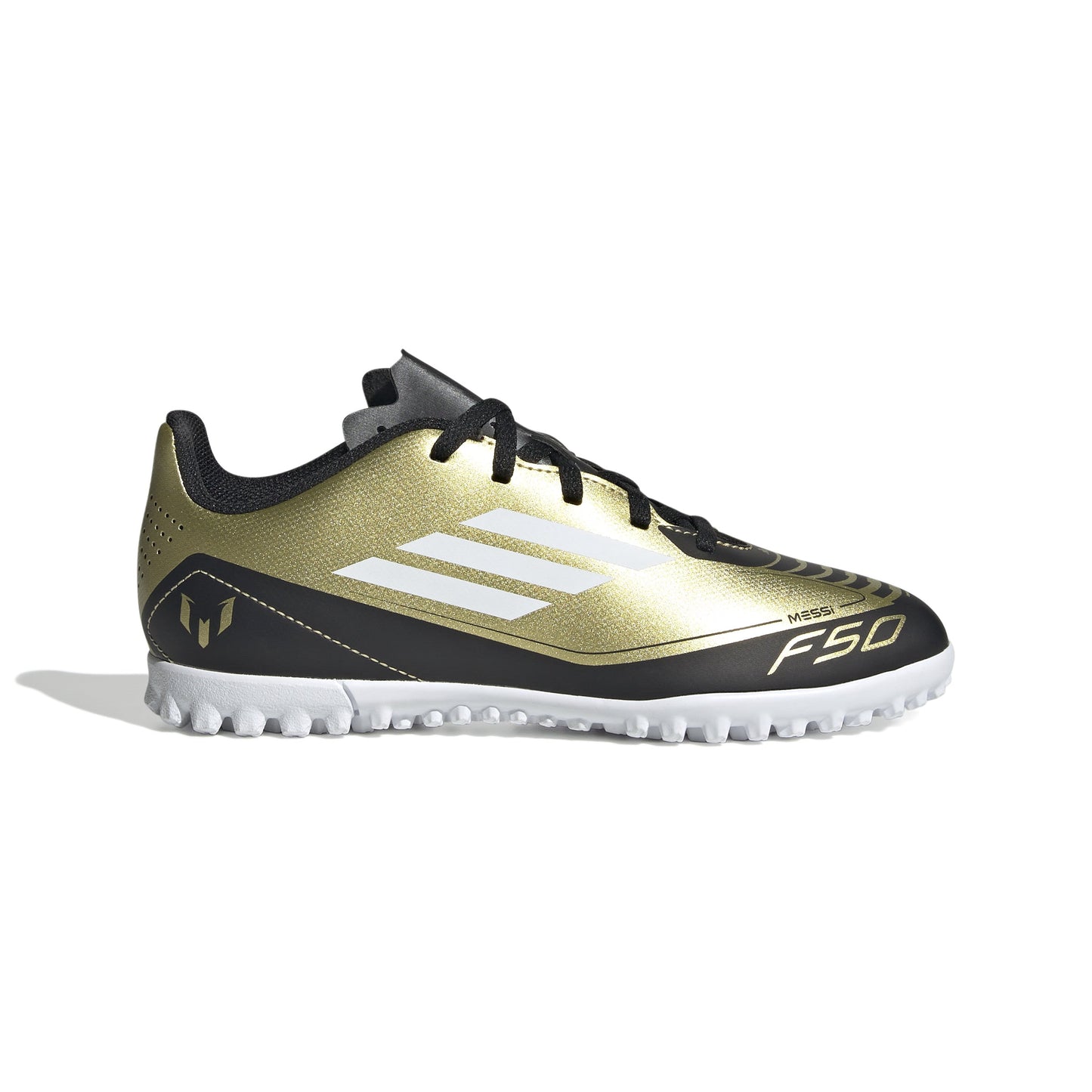 adidas F50 Club TF J Messi- Gold Metallic/Cloud Black/ White