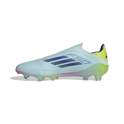 adidas F50 Elite Laceless FG Firm Ground Soccer Cleat - Almost Blue/ Lucid Pink/ Semi Solar Yellow