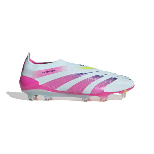 adidas Predator Elite Laceless FG Firm Ground Soccer Cleat - Almost Blue/ Lucid Pink/ Semi Solar Yellow