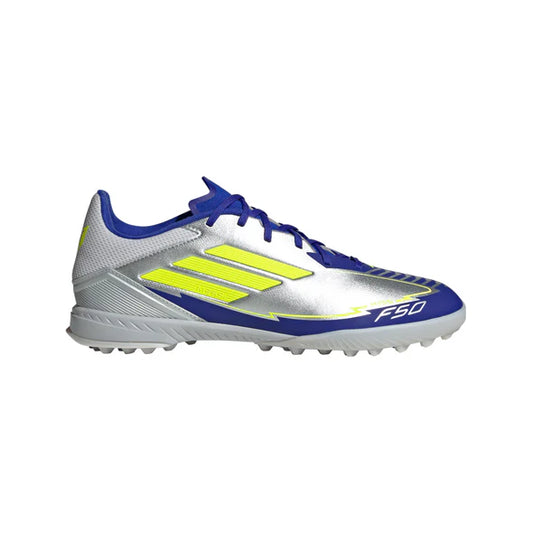 Adidas F50 League Turf Junior Soccer Shoes Messi -SILVMT/SYELLO/LUCBLU
