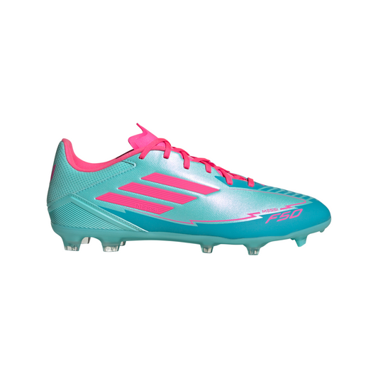 adidas Messi  F50 League FG Firm Ground Soccer Cleats- Flash Aqua/ Lucid Pink /Lucid Cyan