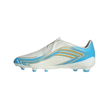 Adidas F50 Messi League Junior FG Firm Ground Soccer Cleats - Ivory/Semi Blue Burst/Icey Blue