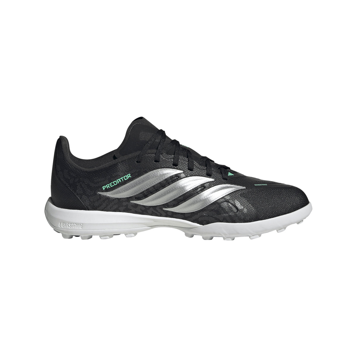 adidas Predator League TF Junior Turf Soccer Cleat - Core Black / Silver Metallic / Pulse Mint