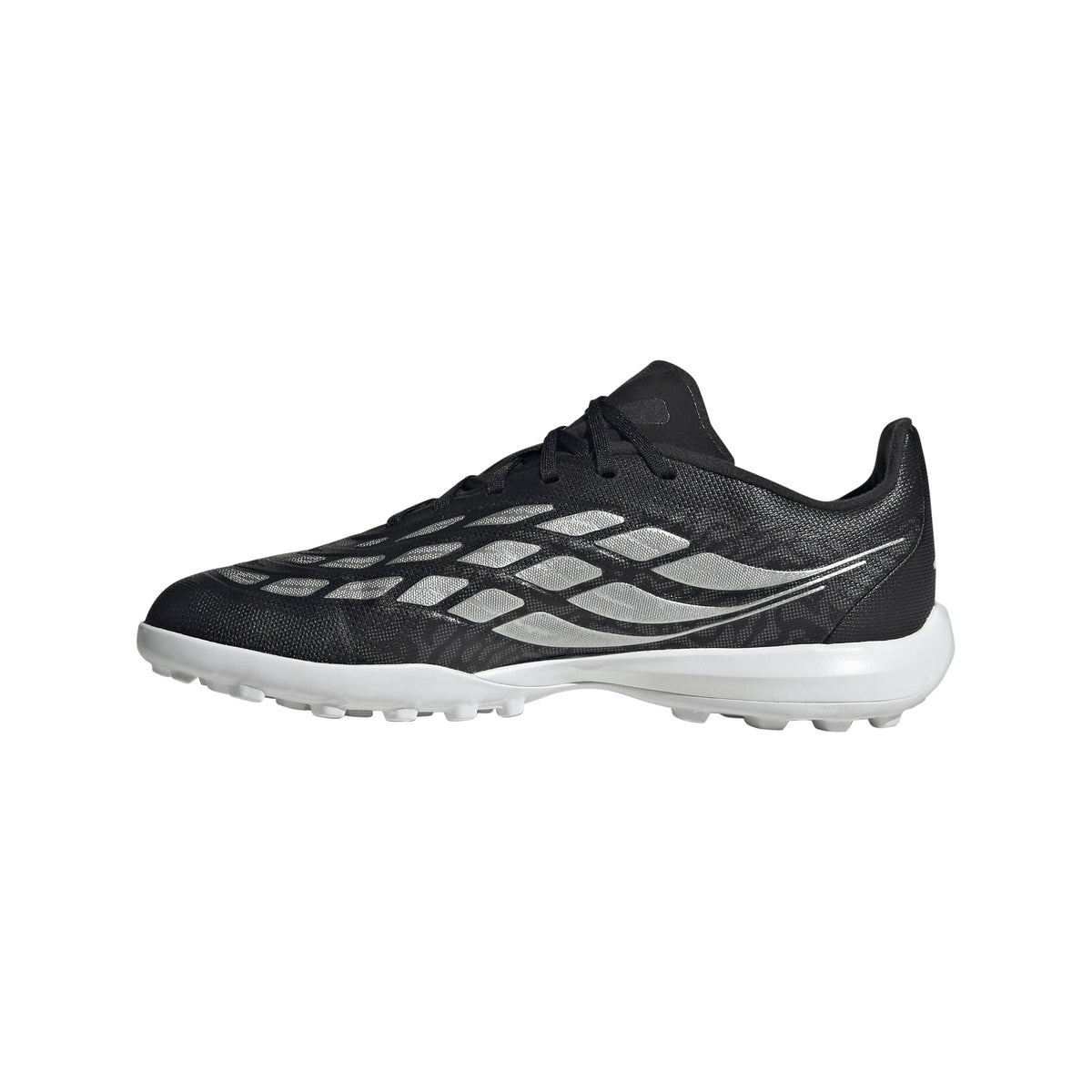 adidas Predator League TF Junior Turf Soccer Cleat - Core Black / Silver Metallic / Pulse Mint