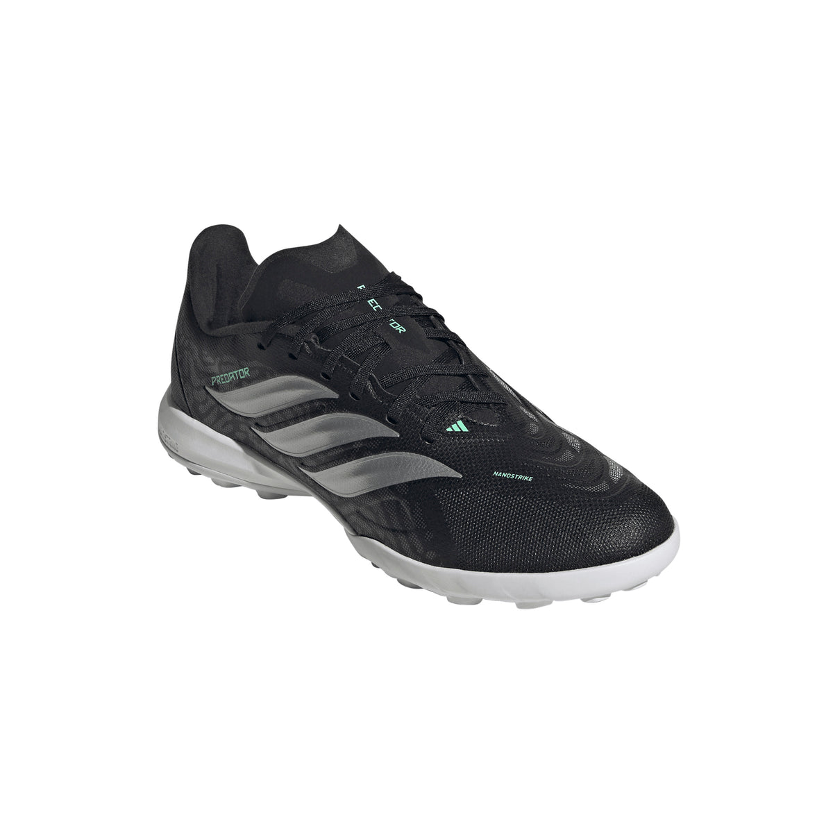 adidas Predator League TF Junior Turf Soccer Cleat - Core Black / Silver Metallic / Pulse Mint