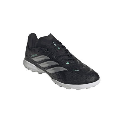 adidas Predator League TF Junior Turf Soccer Cleat - Core Black / Silver Metallic / Pulse Mint