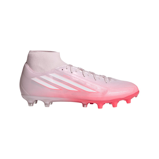 adidas Women’s F50 Sparkfusion League Mid FG Firm Ground/Artificial Grass - Solar Turbo / Cloud White / Distilled Pink