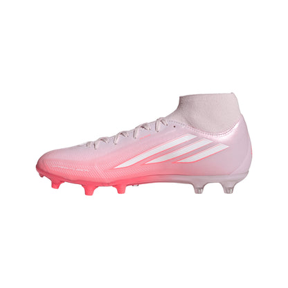 adidas Women’s F50 Sparkfusion League Mid FG Firm Ground/Artificial Grass - Solar Turbo / Cloud White / Distilled Pink