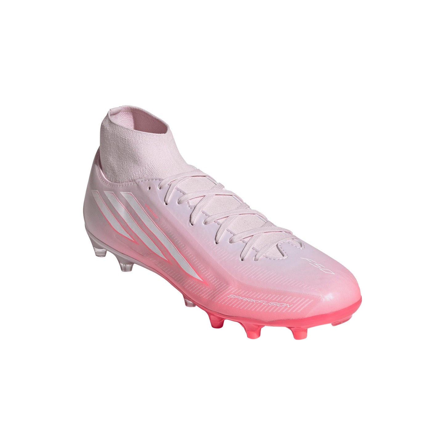 adidas Women’s F50 Sparkfusion League Mid FG Firm Ground/Artificial Grass - Solar Turbo / Cloud White / Distilled Pink