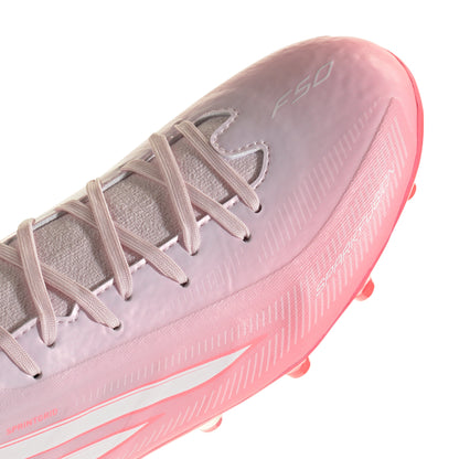adidas Women’s F50 Sparkfusion League Mid FG Firm Ground/Artificial Grass - Solar Turbo / Cloud White / Distilled Pink