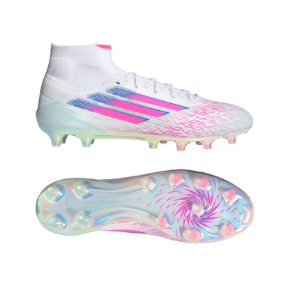 adidas Women’s F50 Sparkfusion Elite Mid FG Firm Ground/Artificial Grass - Cloud White / Lucid Pink / Cloud White