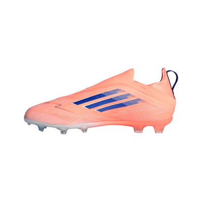 adidas F50 Elite Laceless Junior FG Firm Ground Soccer Cleats- Beam Orange / Lucid Blue / Cloud White