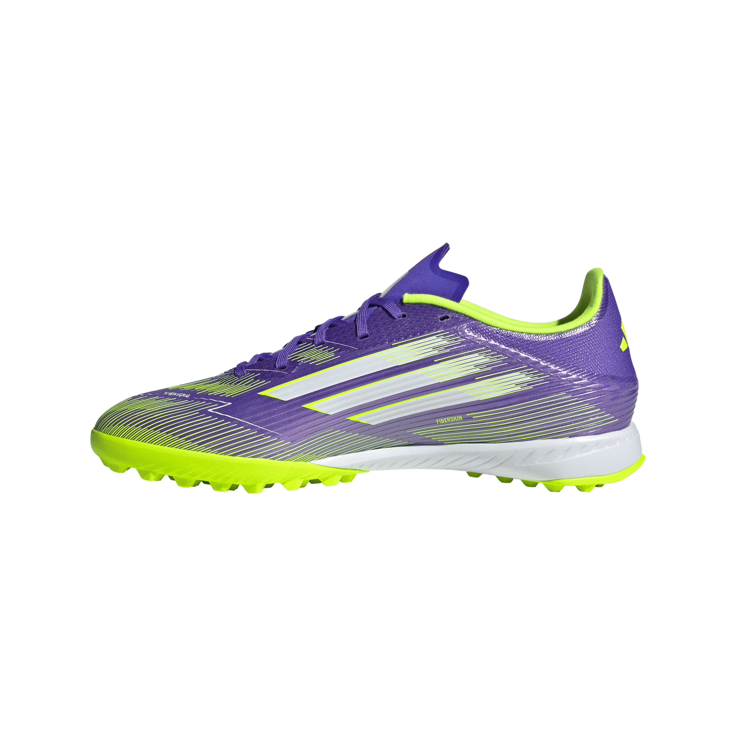 adidas F50 League TF Turf Soccer Cleats - Purple Rush / Cloud White / Lucid Lemon